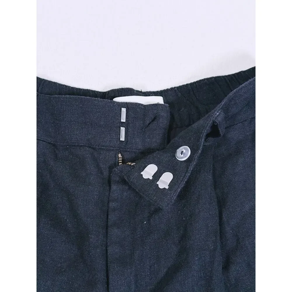 Abercrombie & Fitch Black Linen Blend High-Waist Shorts